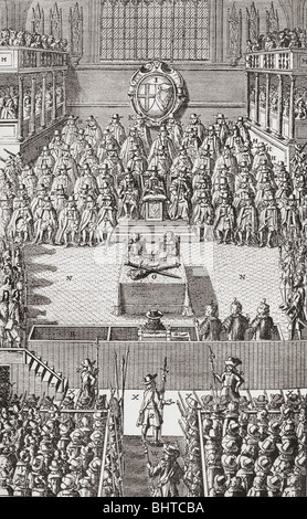 Trial of Charles I , January 1649. Charles I, 1600 - 1649. King of England, Scotland and Ireland. Stock Photo