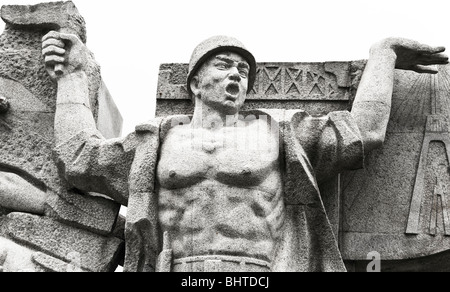 Stone statue of Revolutionary in Longhua Martyrs cemetery Shanghai China Asia Stock Photo