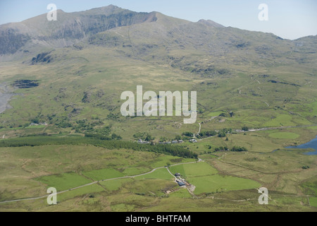 The village of Rhyd Ddu and mount Snowdon in Snowdonia, North Wales Stock Photo