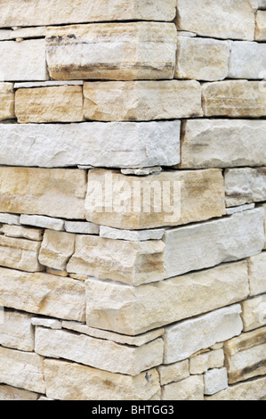 Wall made from sandstone bricks Stock Photo