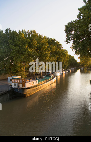 Canal du Midi, Hompe, Aude, Languedoc, France Stock Photo