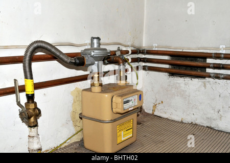 Domestic gas meter for house in UK to measure amount used for energy ...