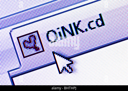 Macro screenshot of the former Oink website - the online music site at the centre of a high-profile 'piracy' court case. Stock Photo