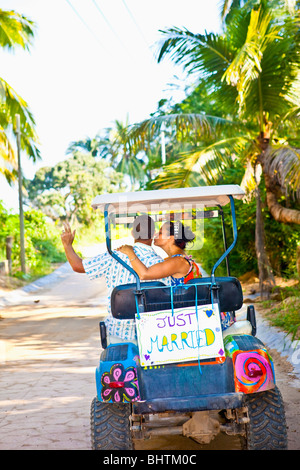 couple on honeymoon in mexico Stock Photo