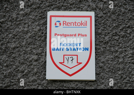 Warning! Rodent Bait Sign Stock Photo - Alamy