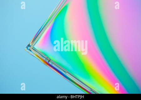 cross polarization of a perspex cd case Stock Photo