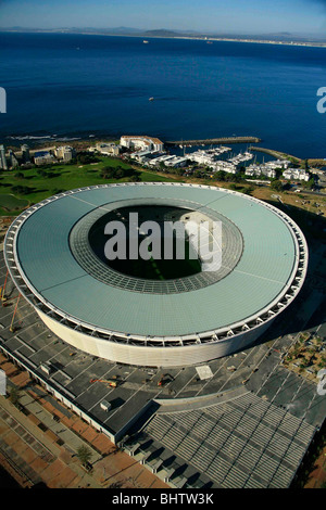 Aerial view of Green Point stadium built for the 2010 Fifa Soccer world cup in Cape Town in 2010 Stock Photo