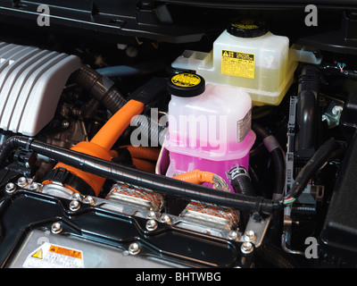 2010 Toyota Prius hybrid engine brake fluid and inverter coolant Stock Photo