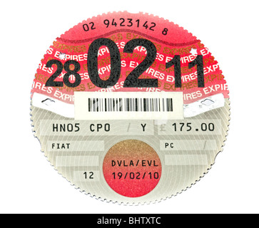 UK Car Tax Disc Stock Photo