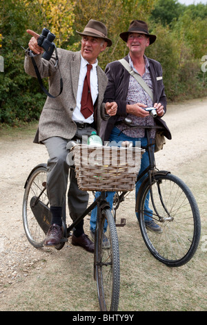 Men Wearing Traditional 50's Clothes At The Good wood Revival Sussex UK Europe Stock Photo