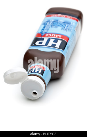 Plastic bottle of HP brown sauce Stock Photo