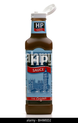 Plastic bottle of HP brown sauce Stock Photo