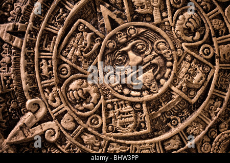 Aztec Mayan Calendar detail Stock Photo