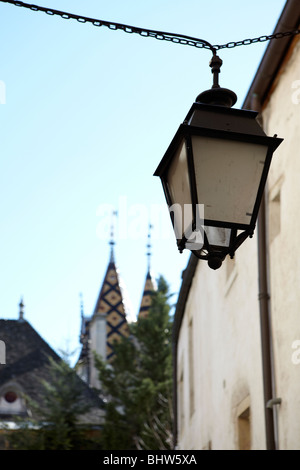 Streetlight in Beaune, France Stock Photo