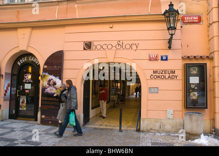 Choco Story chocolate museum Celetna street old town Prague Czech Republic Europe Stock Photo