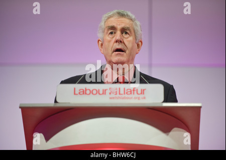 Rhodri Morgan former Welsh Labour leader pictured while speaking to the Welsh Labour Party Conference 2010 in Swansea Stock Photo