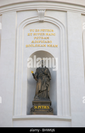 St Petrus statue 2nd courtyard Prazsky Hrad castle Hradcany Prague Czech Republic Europe Stock Photo