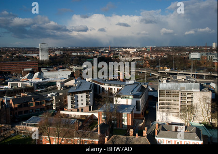 Coventry suburb skyline taken from the old cathedral spire Stock Photo