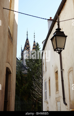 Streetlight in Beaune, France Stock Photo