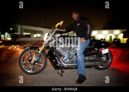 Harley Davidson bikers Riyadh Saudi Arabia Arabian Stock Photo