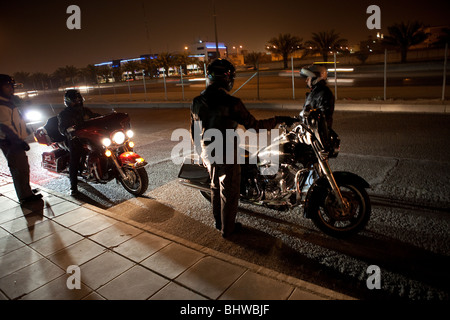 Harley Davidson bikers Riyadh Saudi Arabia Arabian Stock Photo