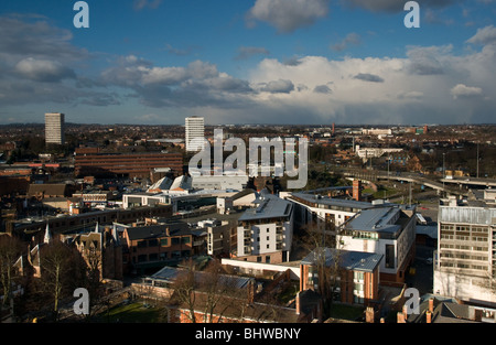 City view from the Cathedral Spire Coventry Stock Photo