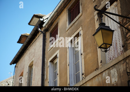 Looking up at a streetlight in Beaune, France Stock Photo