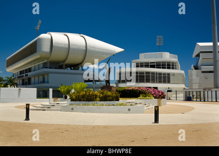 Kensington Oval with statue of Sir Garfield Sobers, Bridgetown, Barbados Stock Photo