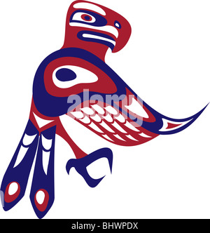 Bird - North American Indian art stylization Stock Photo