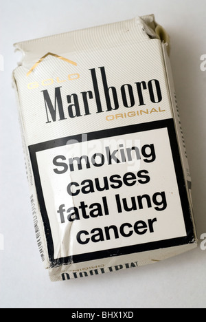 A pack of Marlboro cigarettes meant for sale in duty-free shops only Stock Photo