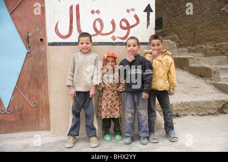 Children in a small village in the High Atlas Mountains, Morocco Stock Photo