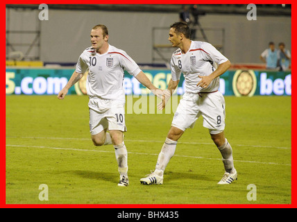 10.9.08. PIC BRADLEY ORMESHER. CROATIA V ENGLAND. ZAGREB. WAYNE ROONEY SCORES ENGLAND'S 3RD GOAL. Stock Photo