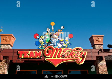 Downtown Disney Orlando FL Florida Team Mickey Store souvenirs and shopping Stock Photo