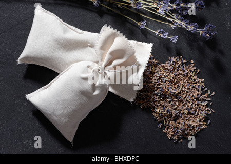 Little Bag with dried Lavender Stock Photo