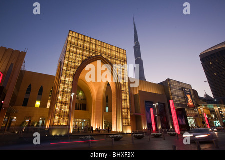 Dubai Mall next to Burj Khalifa , biggest shopping mall in the world with more than 1200 shops, Dubai, UAE  Stock Photo