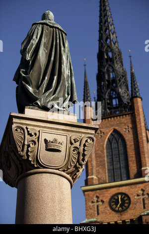Birger Jarl Statue, Riddarholmskyrkan / Riddarholmen Church, Birger Jarls Torg, Riddarholmen, Stockholm, Sweden Stock Photo