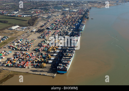 The Port of Felixstowe from the air Stock Photo
