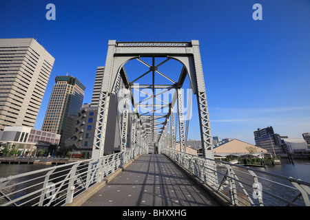 Tennoz Fureai Bridge, Shinagawa, Tokyo, Japan Stock Photo
