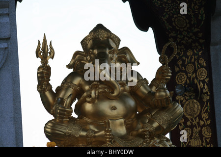 Gold religious elephant statue, Bangkok, Thailand. Stock Photo