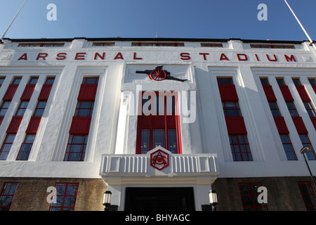 The East Stand of the old Highbury Football Stadium, now converted into a residential development Stock Photo