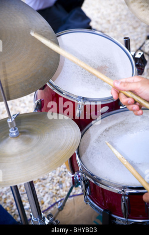 Playing drums Stock Photo