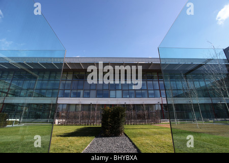 The new Highbury Square residential development, formerly Highbury Stadium home of Arsenal FC, taken from the garden area Stock Photo