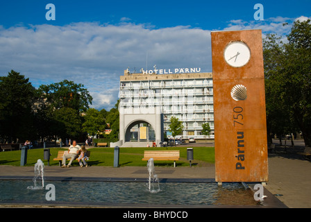 Rüütli plats square in Pärnu Estonia Europe Stock Photo