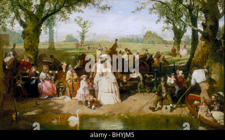 'A Summer Day in Hyde Park', 1858. Artist: John Ritchie Stock Photo