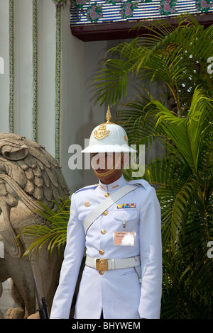 Royal Thai Police (RTP) the national security police force of Thailand; Ceremonial Army Royal Guards at Grand Palace complex Bangkok Thailand Stock Photo