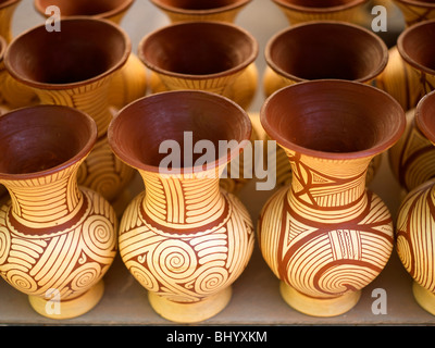 Painted Ban Chiang jugs on sale Stock Photo