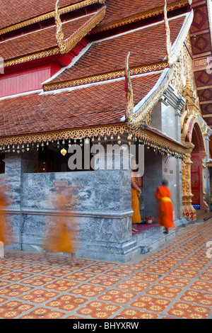 The Roof of the Buddhist Temple at Wat Phradhat Doi Suthep, Chiang Mai, Thailand. Stock Photo