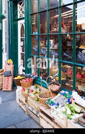 Food outside a shop on Fossgate York Yorkshire England Stock Photo