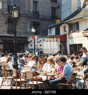 Cafe Rue Saint Michel, Paris, France Stock Photo