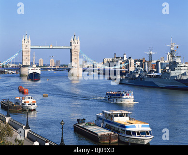 Tower Bridge and River Thames, London, UK, GB Stock Photo